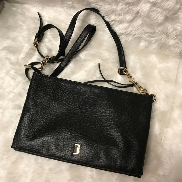 Juicy Couture black purse crossbody goldtone chains leather - Picture 3 of 8